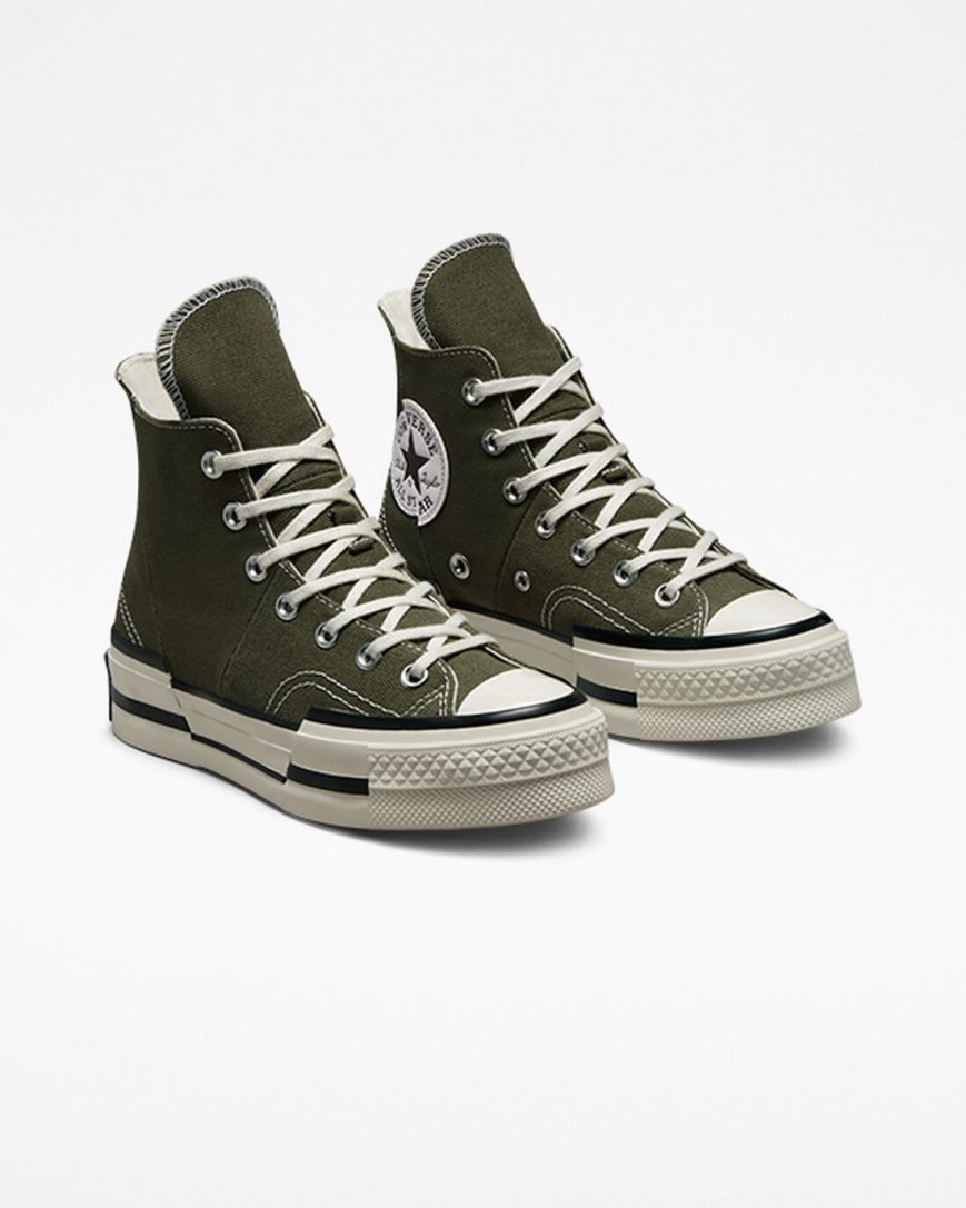 Women's Converse Chuck 70 Plus High Top Shoes Olive / Black | AU 5C038X